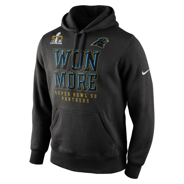 Men Carolina Panthers Nike Super Bowl #50 Bound Won More Pullover Hoodie Black